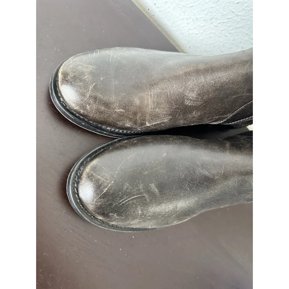 Capezzani Brown Leather Tall Riding Boots Size 39/US 8 Made In Italy Pull On
